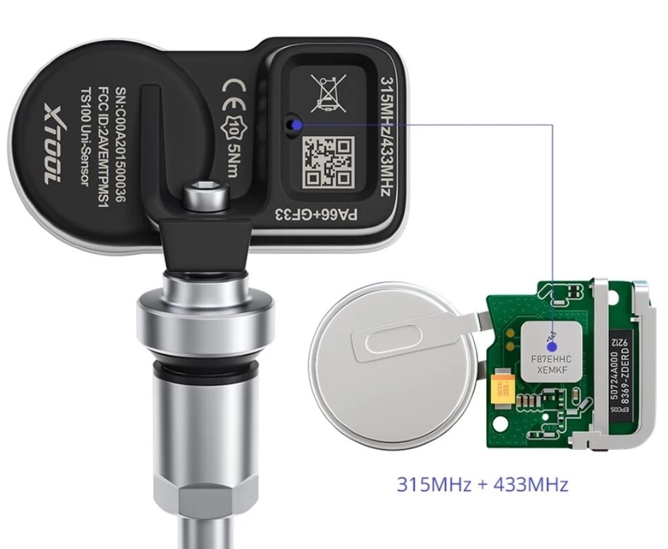 Датчик давления в шинах XTOOL TS100 мультимарочный