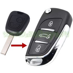 Ключ для Peugeot 107 с 2005г. по 2014г.